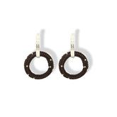 Aretes Entrelazados tejidos dobles chocolate silver vista frontal